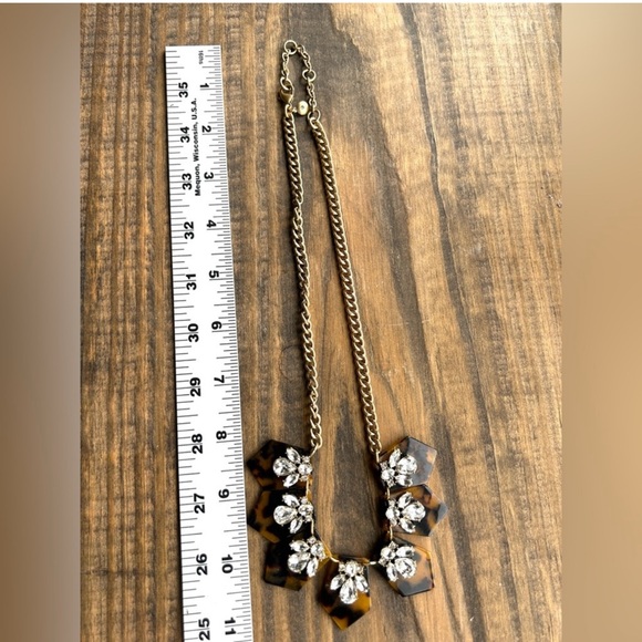 J. Crew Tortoise Shell and Rhinestone Statement Necklace - Picture 3 of 3